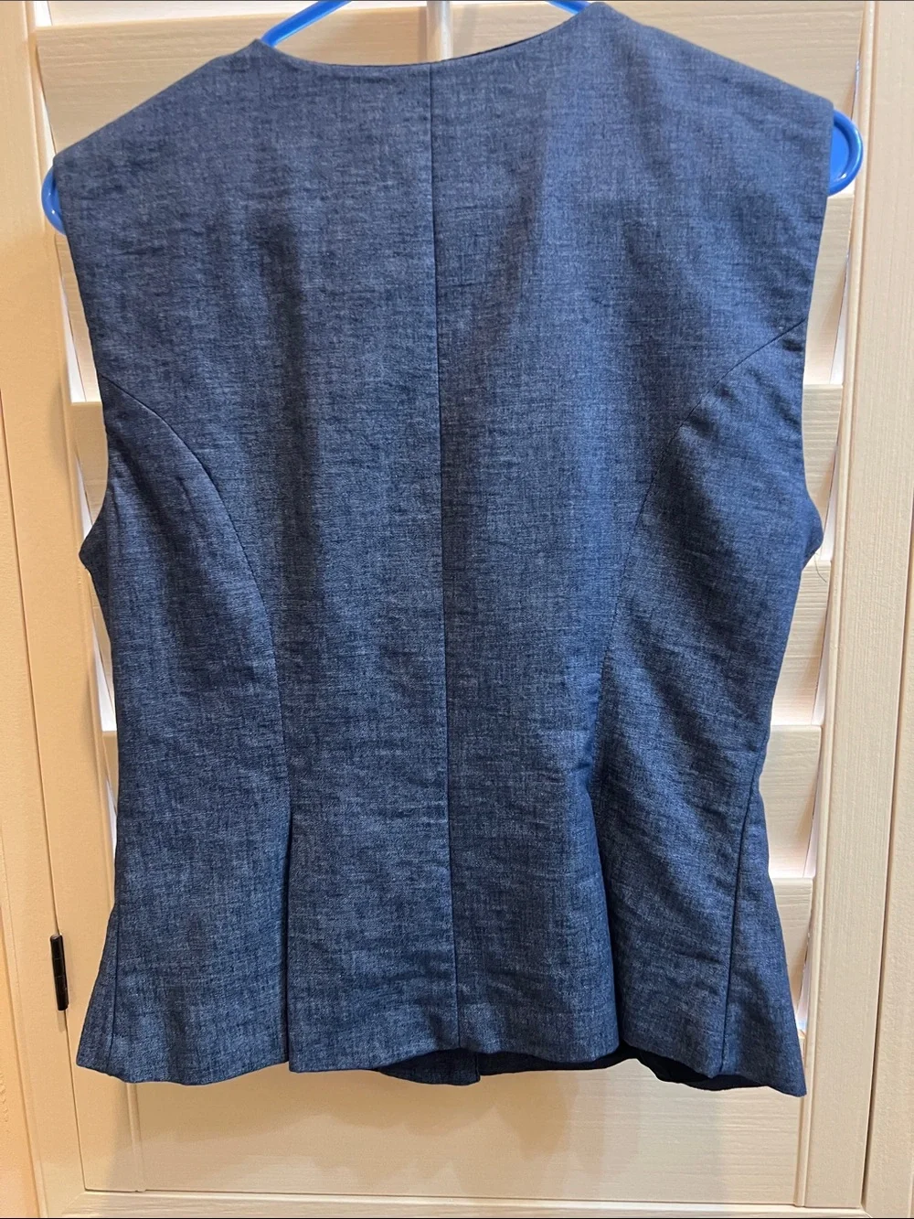 Zara Sleeveless Light Indigo Linen blend Peplum vest and matching culottes